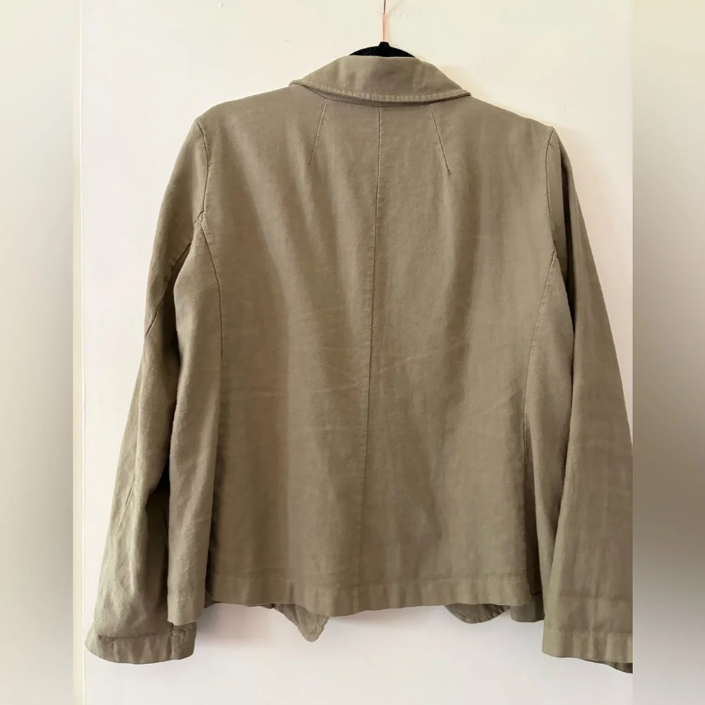 Nina Loca cotton/linen blend italian  Olive Green Casual Blazer Jacket L - Picture 2 of 5